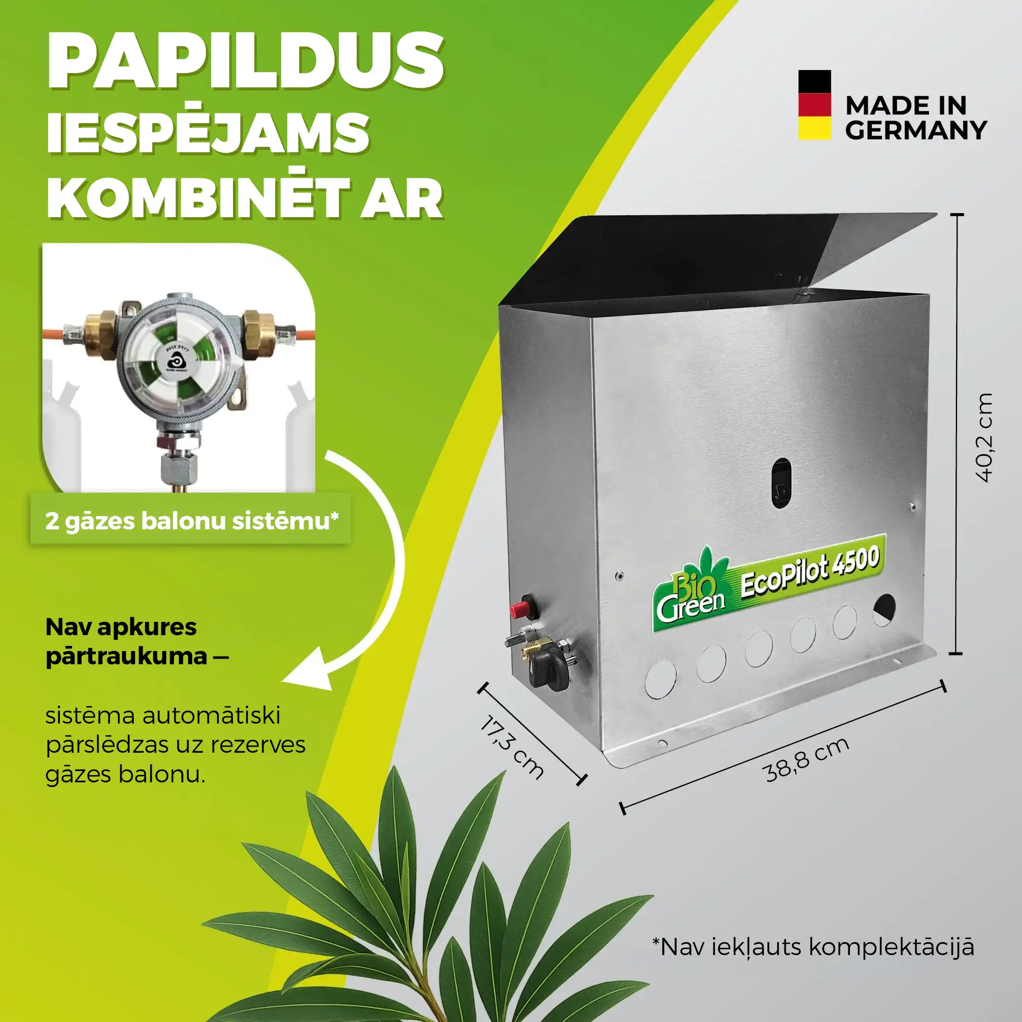 Gāzes sildītājs siltumnīcām un pretaizsalšanas apsilde “Ecopilot” ar 4500W jaudu