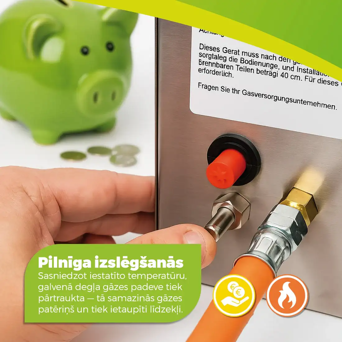 Gāzes sildītājs siltumnīcām un pretaizsalšanas apsilde “Ecopilot” ar 4500W jaudu