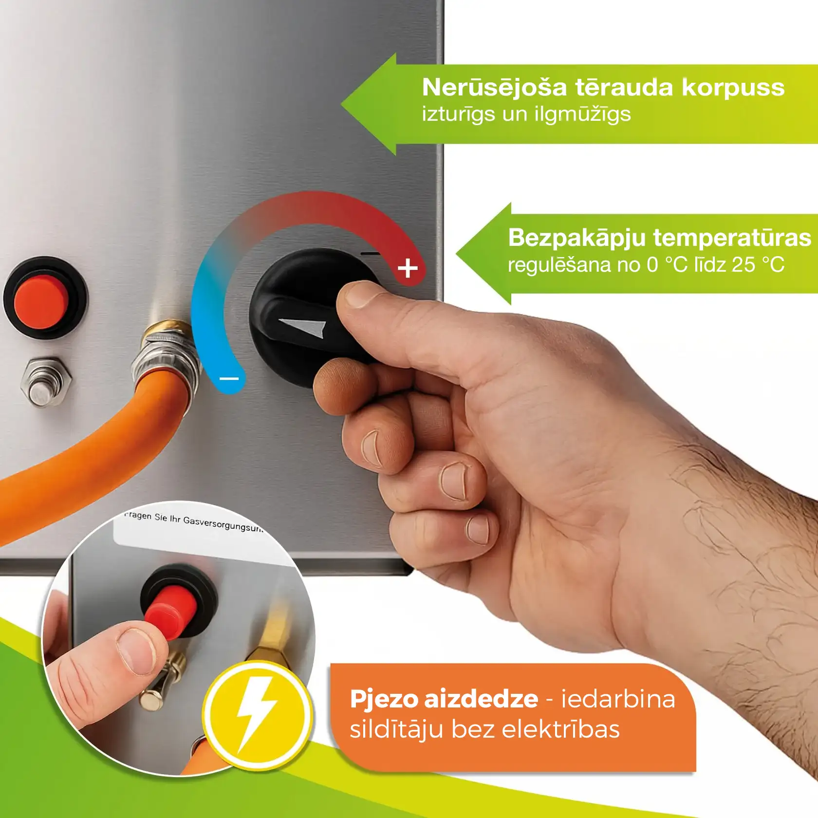 Gāzes sildītājs siltumnīcām un pretaizsalšanas apsilde “Ecopilot” ar 4500W jaudu